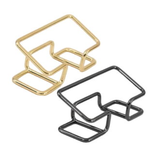 Suport de masa pentru carti de vizita metal auriu/negru