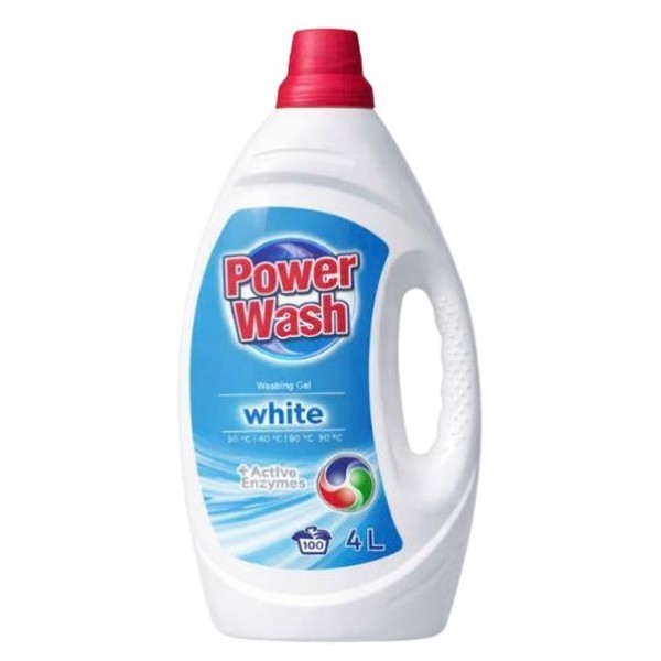 Detergent lichid 4L, Power Wash alb