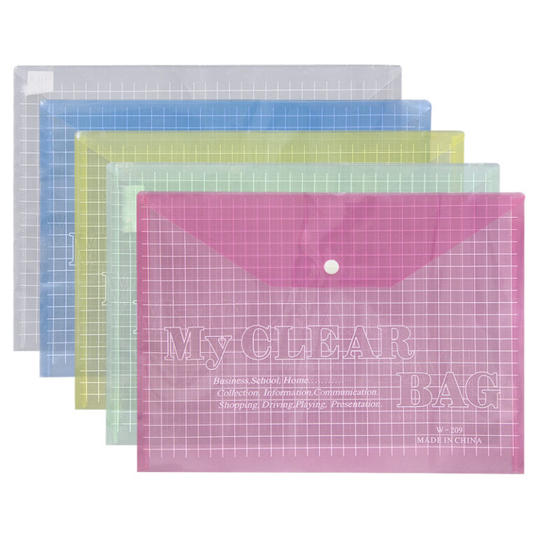 Папка конверт на кнопке А4 прозрачная