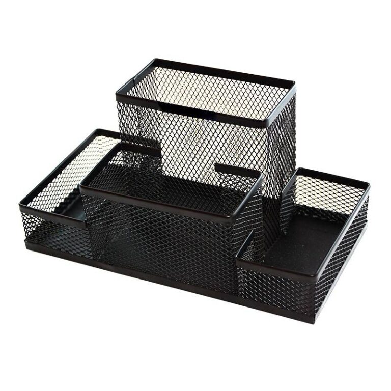 Suport tip plasa metalica 4 compartimente negru