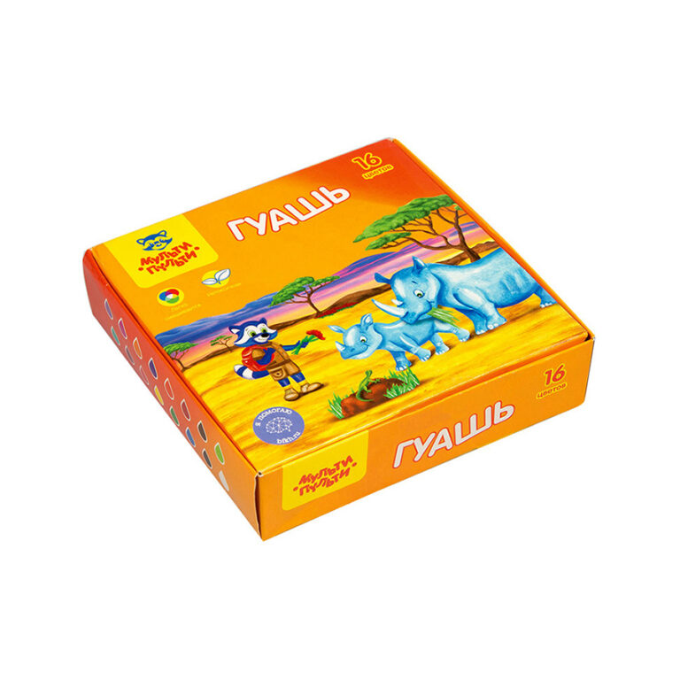 Гуашь 16цветов  Мульти-Пульти 20мл.