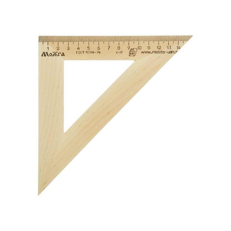 Rigla triunghi din lemn 16cm