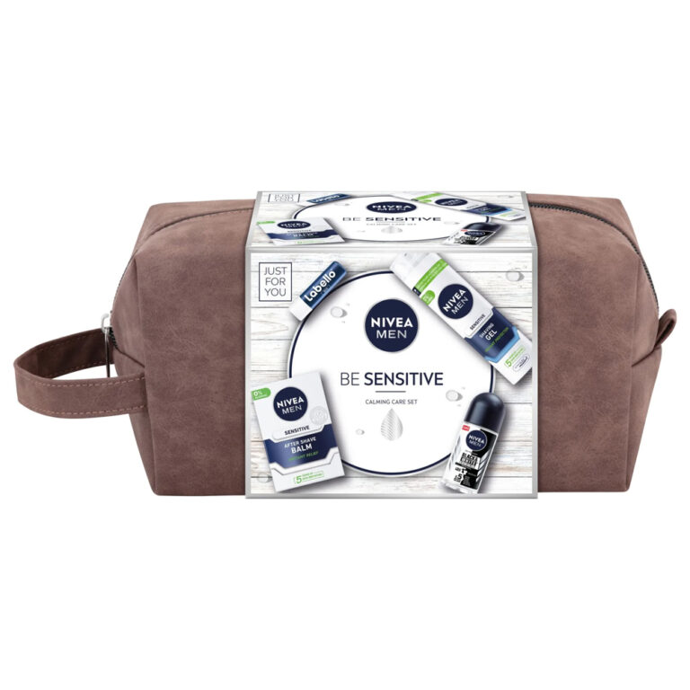 Set Nivea Men Sensitive Premium- g/dus+gel p/ras+lotiune d/ras+spray