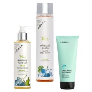Set Viorica-Cosmeplant apa micelara+gel de curatare+crema