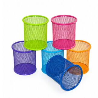Suport pentru pixuri tip plasa rotund metalic color