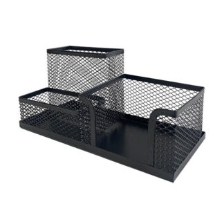 Suport tip plasa metalica 3 compartimente negru