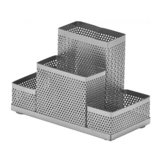 Suport tip plasa metalica 4 compartimente argintie